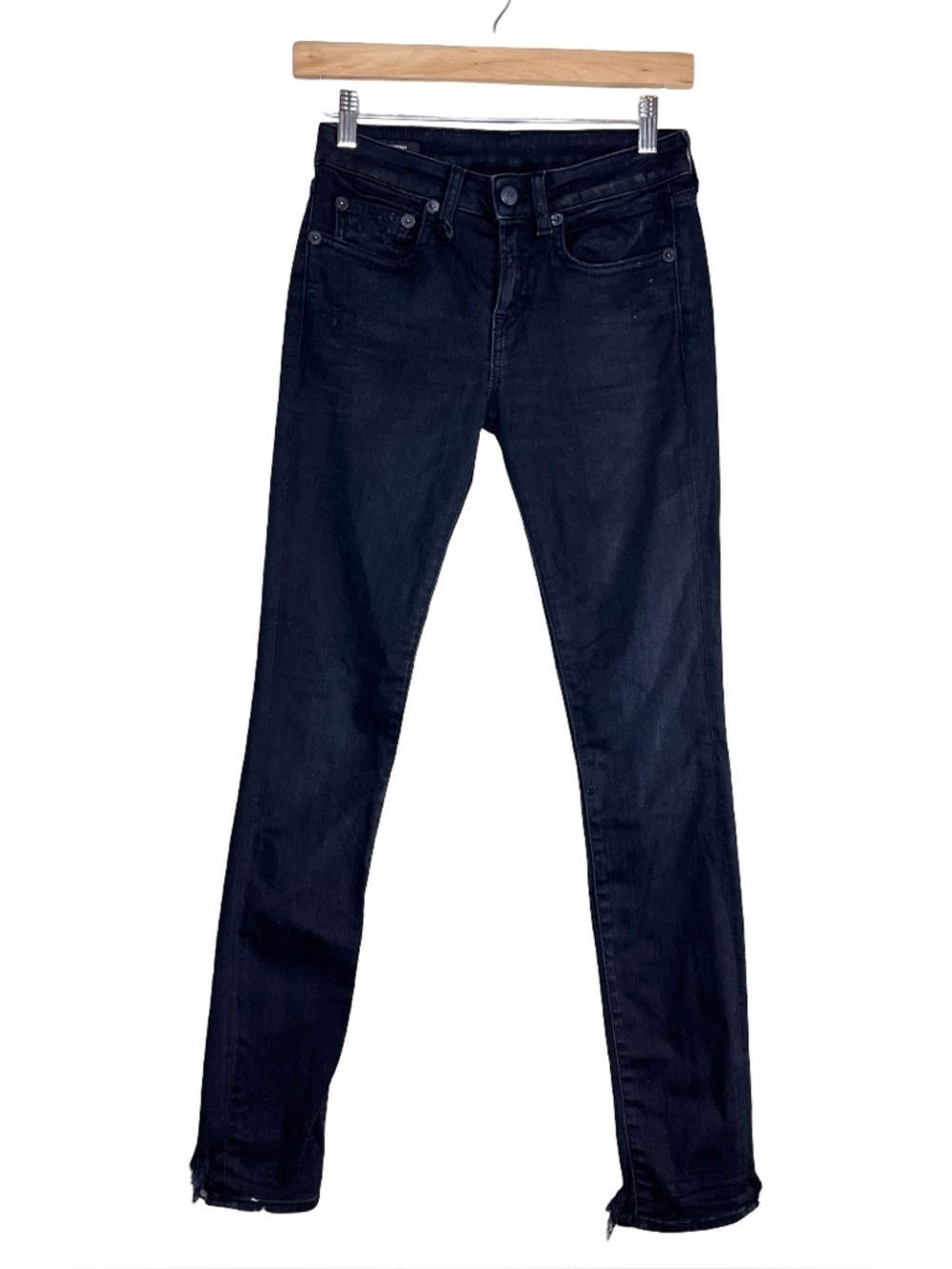 R13 Sz 24 Alison Skinny Black Low-Rise Jeans
